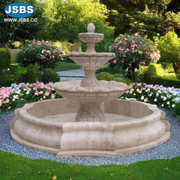 Tiered Travertine Water Fountain, JS-FT078